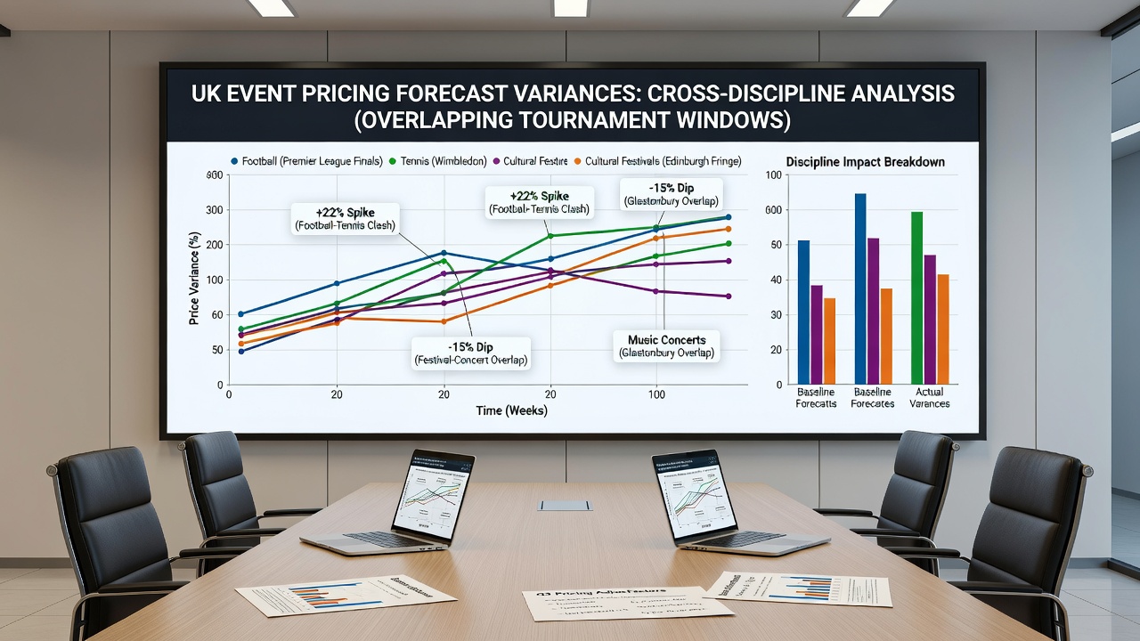 Chart showing price variance trends across football, tennis and horse racing during July tournament overlaps