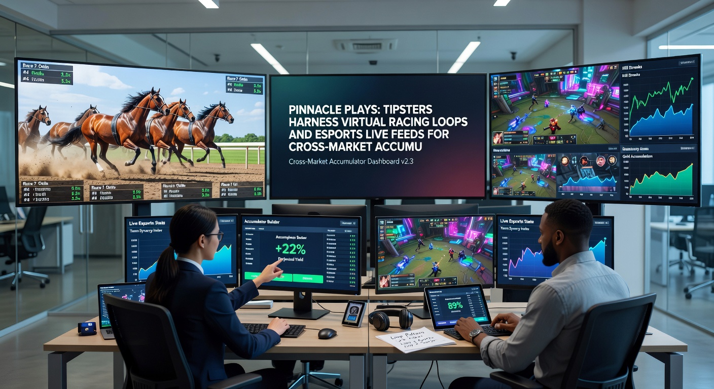 Close-up of esports live stats overlayed with virtual racing odds for a cross-market accumulator