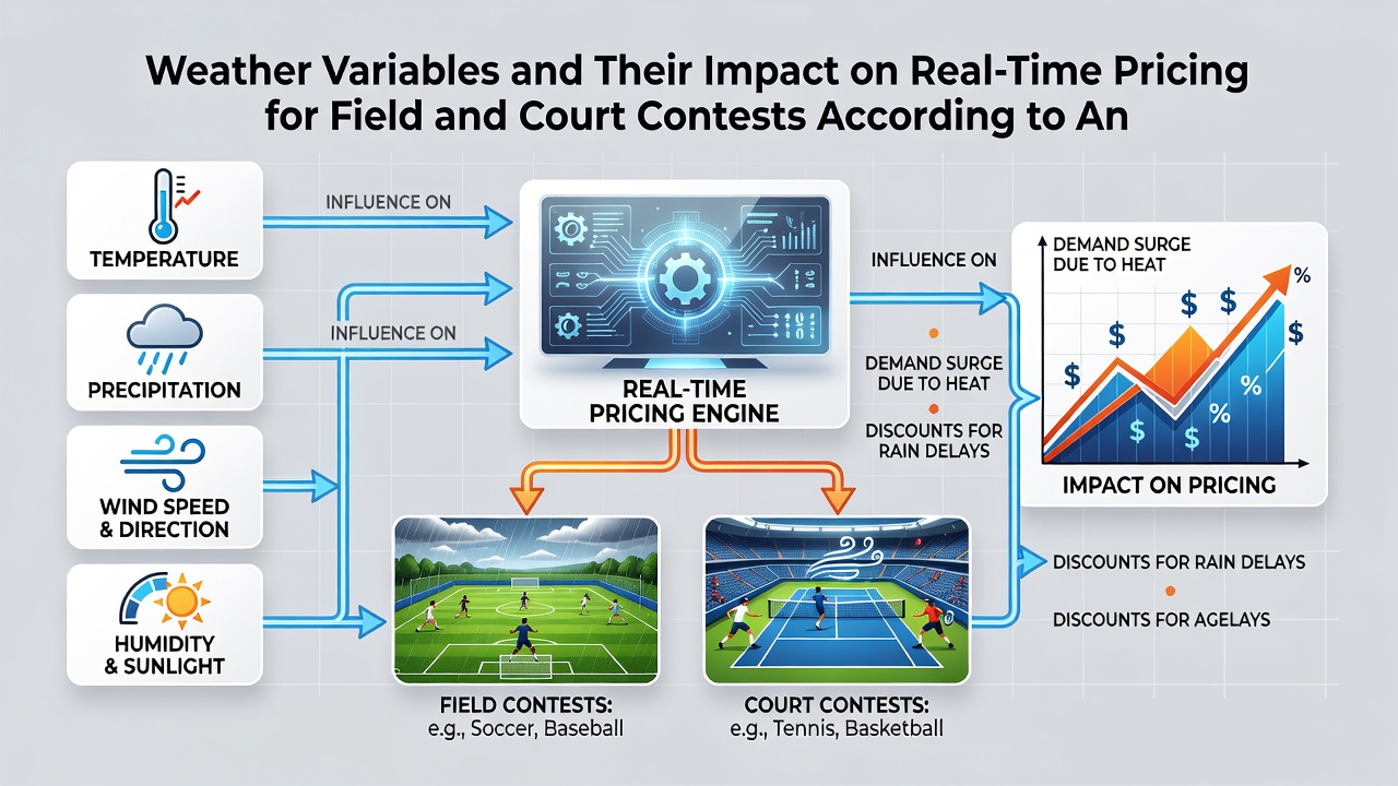 Live data dashboard showing weather variables overlaid with sports event odds adjustments
